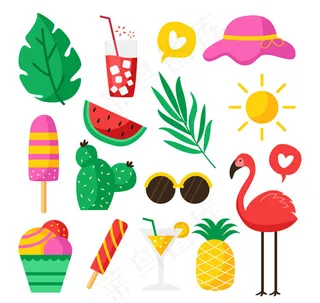 彩色夏季元素