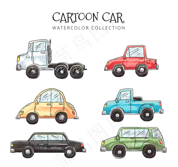水彩绘车辆