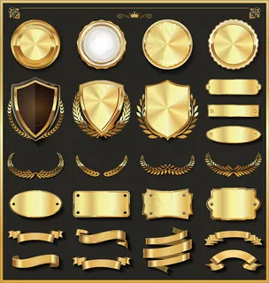 豪华金银徽标元素