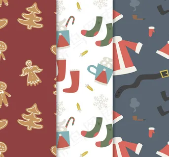 圣诞元素无缝背景