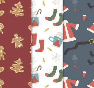 圣诞元素无缝背景