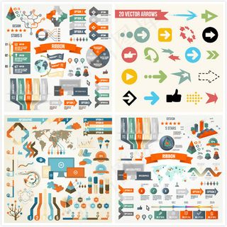 立体数据图标,免抠元素