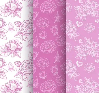 玫瑰花无缝背景