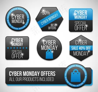 星期一促销标签,免抠元素