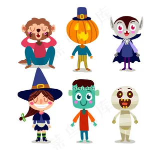 万圣节角色矢量