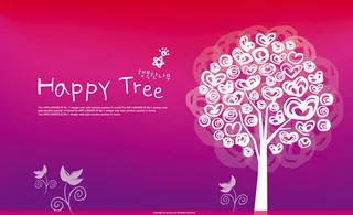 红紫色背景树木