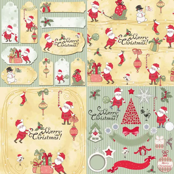 卡通圣诞标签eps,ai矢量模版下载