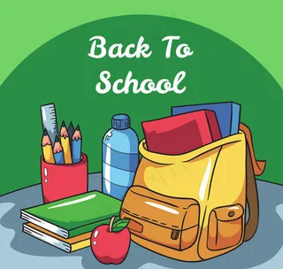 彩色开学用物品