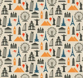 世界名胜无缝背景