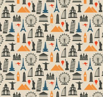 世界名胜无缝背景 世界名胜无缝背景