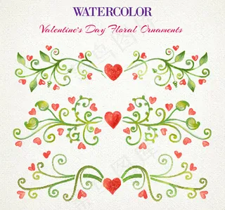 水彩情人节花枝