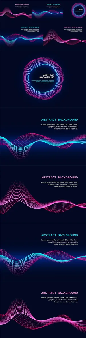 炫彩曲线波点背景