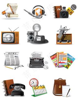 60年代记者图标,免抠元素