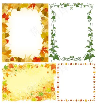 植物边框星矢量