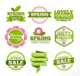 春季促销标签,免抠元素