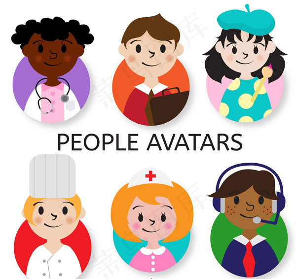 微笑职业人物头像