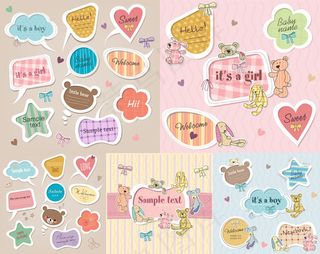 卡通可爱标签,免抠元素