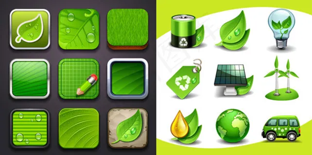 创意环保图标,免抠元素