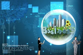 数字科技商务,背景元素