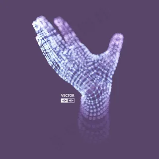 三维科技手掌,背景元素