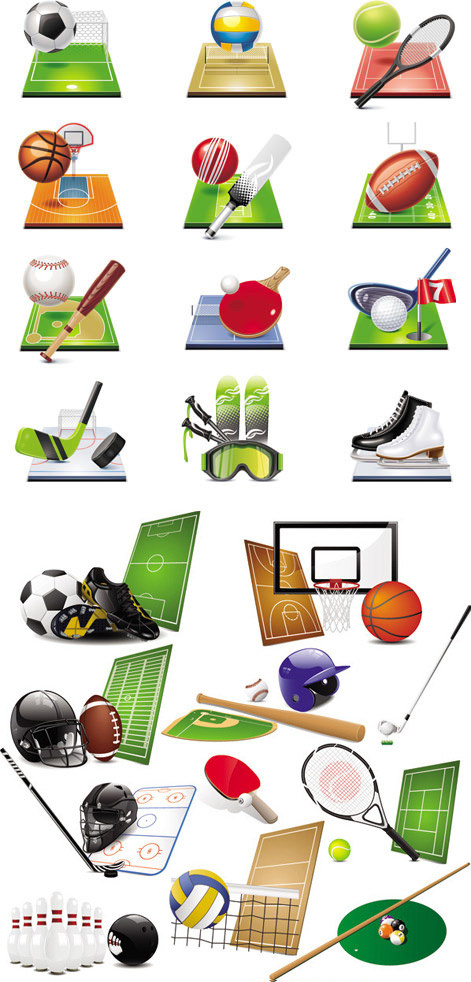 比赛项目运动图标,免抠元素