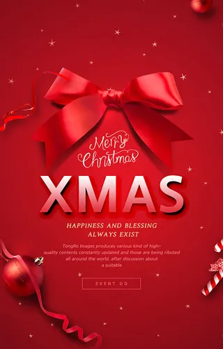 红色圣诞节日海报