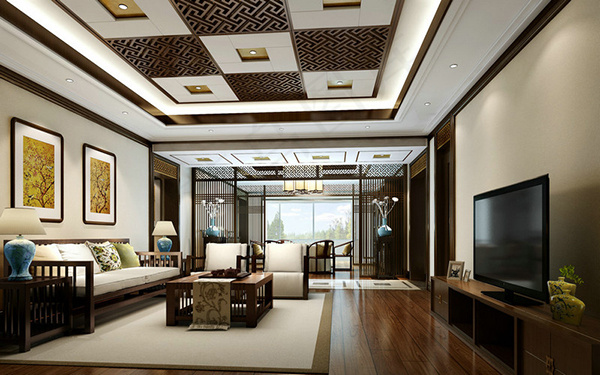 新中式客餐厅模型