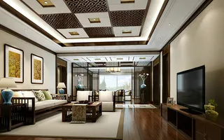 新中式客餐厅模型