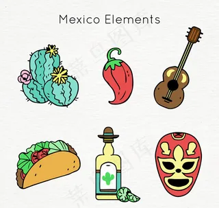 手绘墨西哥元素