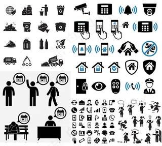 黑白图标矢量,免抠元素