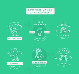 白色夏季标签