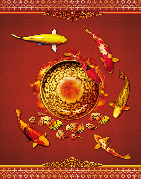 中国风大气锦鲤(4224X5357(DPI:72))psd模版下载