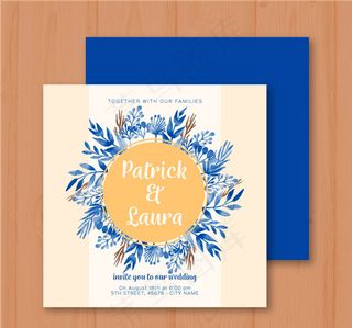 花卉婚礼邀请卡