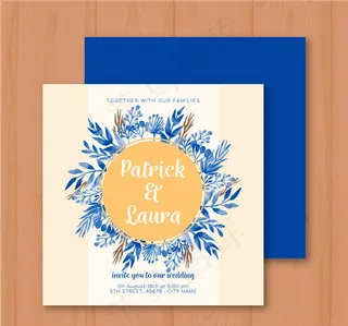 花卉婚礼邀请卡