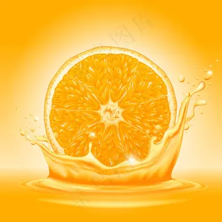 橙子和喷溅果汁