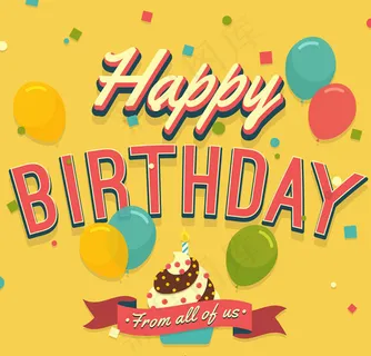 复古生日贺卡矢量