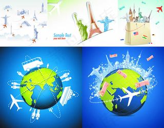 旅游著名景点图标,免抠元素