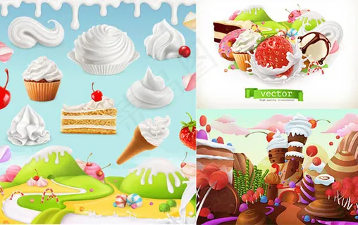 水果冰淇淋插画