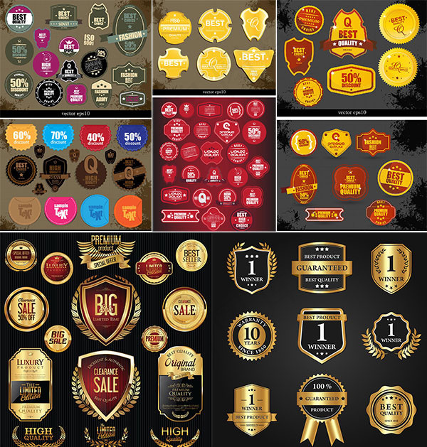 商务标签矢量,免抠元素