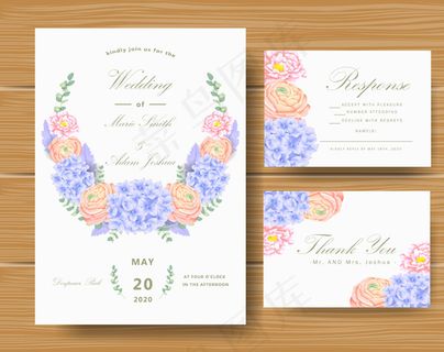 花艺婚礼邀请卡