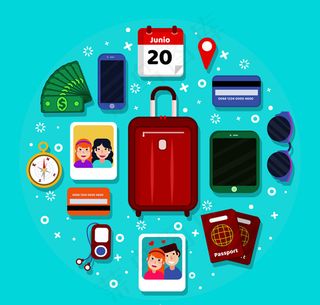 彩色旅行物品图标