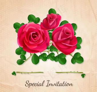 红玫瑰邀请卡