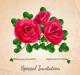 红玫瑰邀请卡