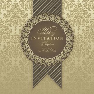 欧式请帖花纹背景