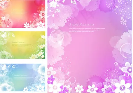 花卉气泡幻彩背景,背景元素