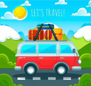 公路上的度假车