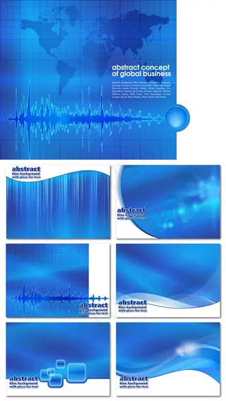 蓝色概念背景,背景元素
