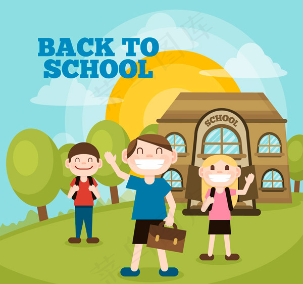 打招呼的返校生