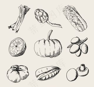 手绘水果蔬菜