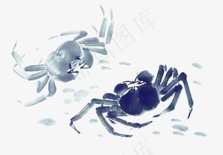 中国风水墨螃蟹